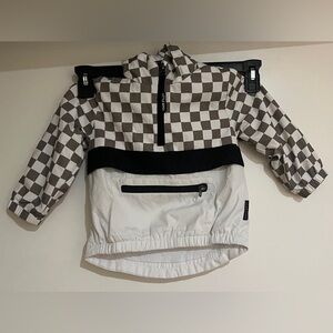 Little Bipsy Checkered Raincoat - Black and White